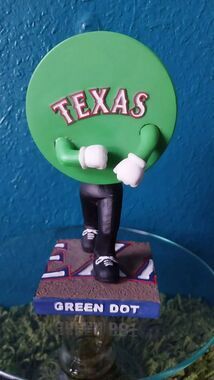 New/Box 2016 Texas Rangers Green Dot Race Bobblehead Baseball MLB Nitto